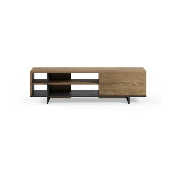 Čierny/v prírodnej farbe TV stolík v dekore duba 160x44x36 cm Cequoia – Marckeric