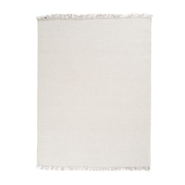 Vlnený koberec Rainbow White, 60x120 cm