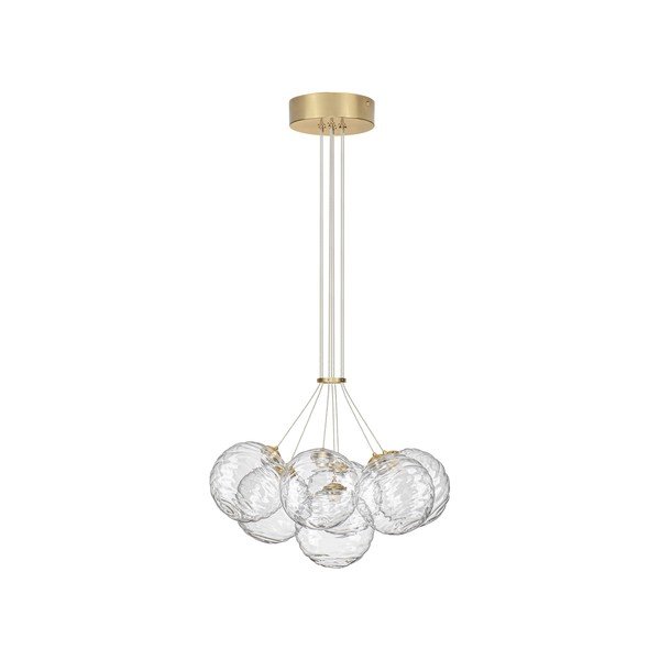 Sklenené LED závesné svietidlo so stmievačom v mosadznej farbe ø 42 cm Blazik – Nova Luce
