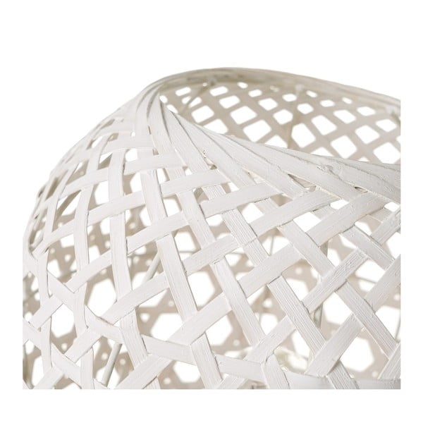 Biela bambusová stolová lampa s bambusovým tienidlom (výška  23 cm) – Casa Selección-image-2