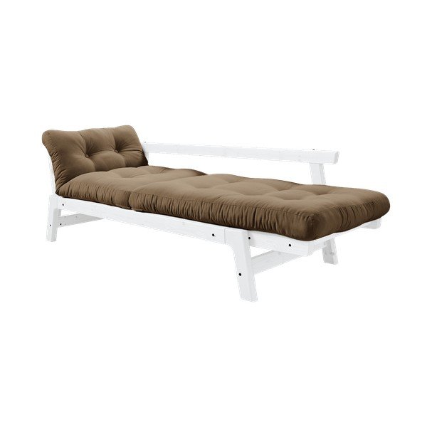 Rozkladacia pohovka s hnedým poťahom Karup Design Step White/Mocca-image-3