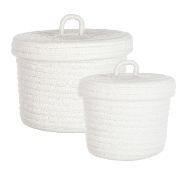 Sada 2 košov Cotton White