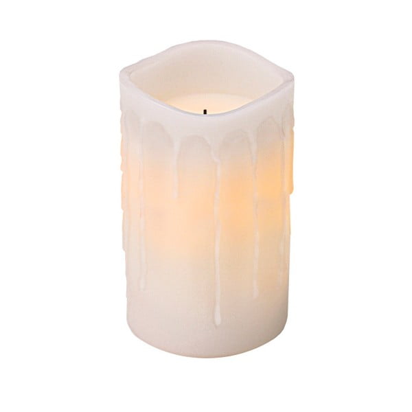 Biela LED sviečka s kvapkami Best Season, 12,5 cm