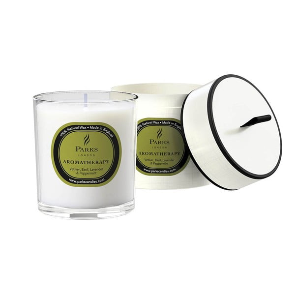 Sviečka s vôňou bazalky, levandule, mäty a vetiveru Parks Candles London Aromatherapy, 50 hodín horenia-image-1