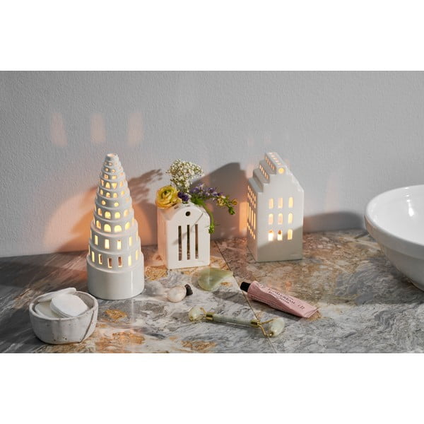Biely keramický svietnik Kähler Design Urbania Lighthouse Smithy-image-4