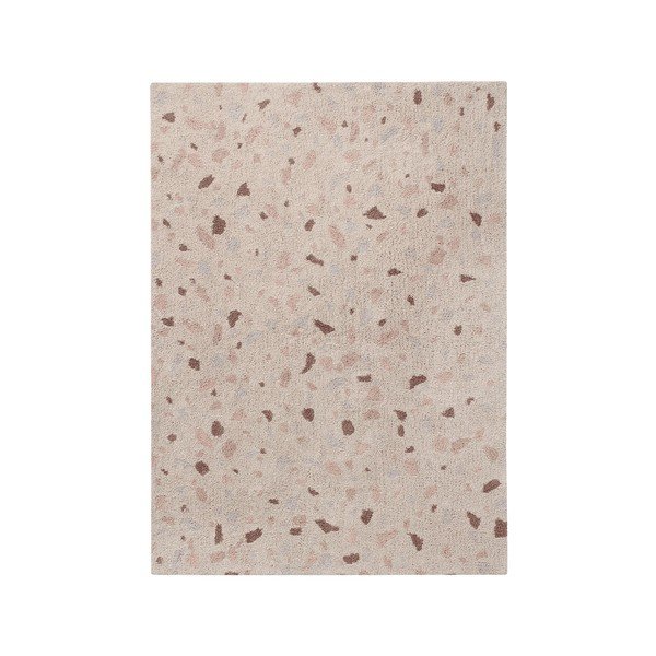 Svetloružový prateľný ručne tkaný bavlnený koberec 140x200 cm Terrazzo Moonstone – Lorena Canals