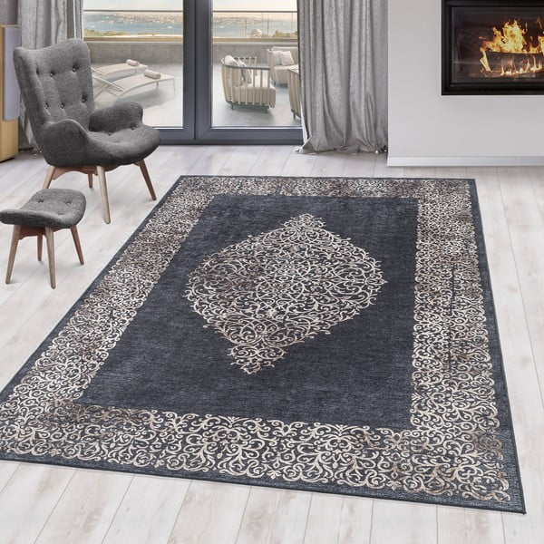 Antracitový prateľný behúň 80x250 cm Fiesta – Ayyildiz Carpets-image-1