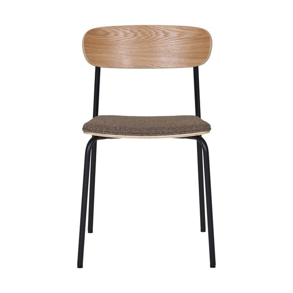 Čierna/hnedá stohovateľná jedálenská stolička v dekore jaseňa Estepona – House Nordic-image-3