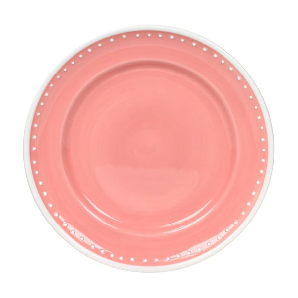 Sada 6 tanierov Dots Pink 21 cm, ružová-image-2