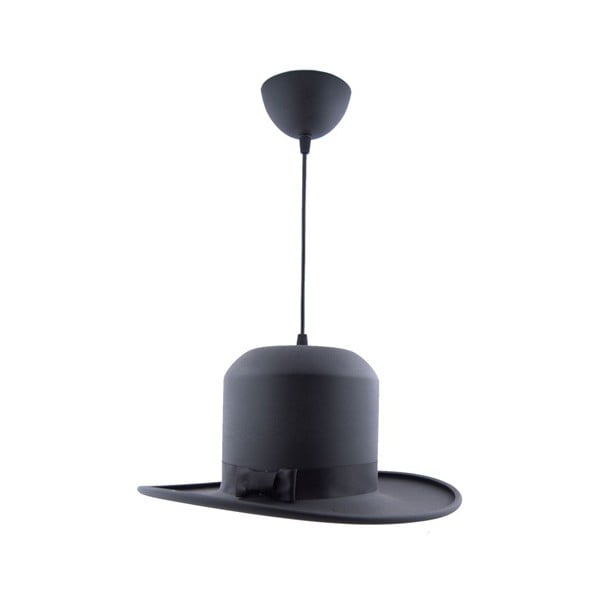 Čierne závesné svietidlo Woman Hat, ⌀ 33 cm