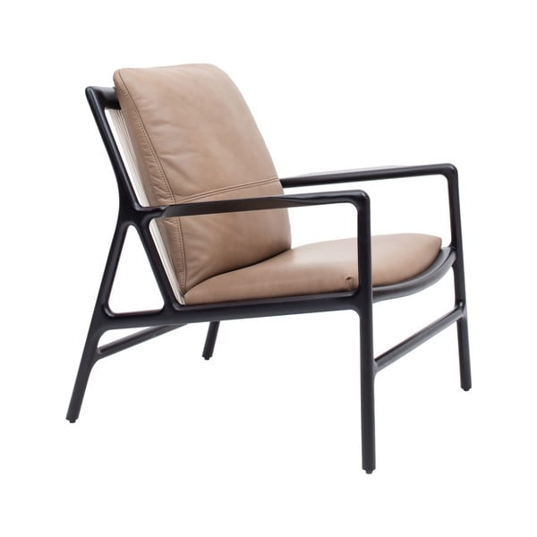 Čierno-béžové kožené kreslo Dedo – Gazzda-image-3