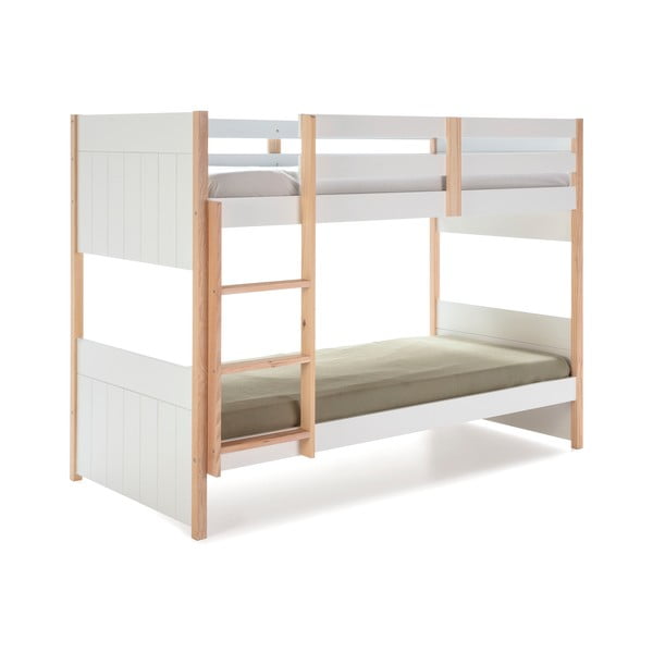 Biela poschodová detská posteľ z borovicového dreva 90x190 cm Kiara – Marckeric-image-4