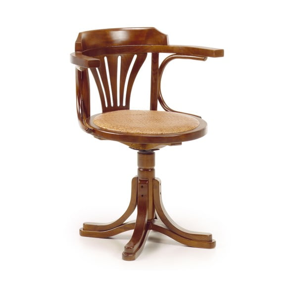 Otočná stolička z dreva Mindi a ratanu Moycor Star Rattan