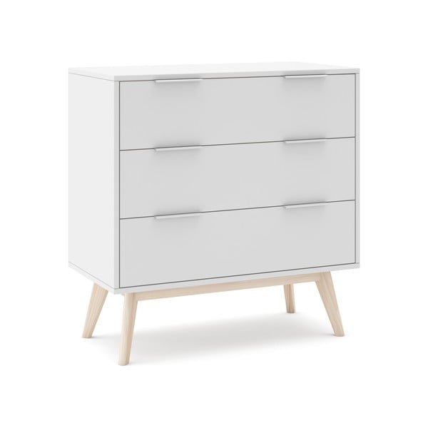 Biela nízka komoda 80x83 cm Campus – Marckeric-image-2