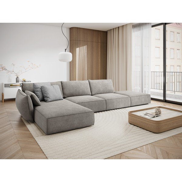 Svetlosivá rohová pohovka (ľavý roh) Vanda - Mazzini Sofas-image-1