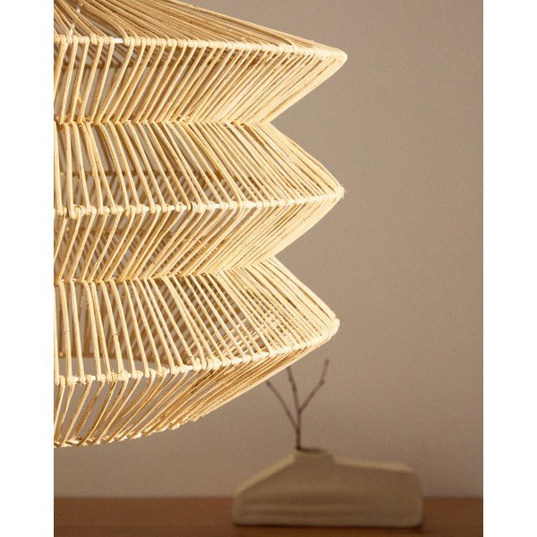 Závesné svietidlo v prírodnej farbe s ratanovým tienidlom Dakit – Kave Home-image-2