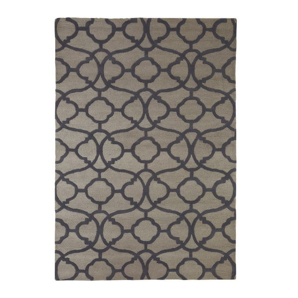 Vyšívaný koberec Large Tile Print, 170 x2 40 cm, sivý
