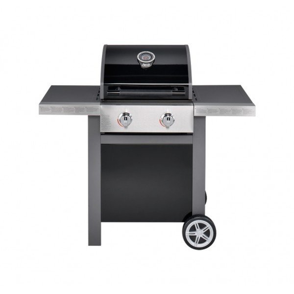 Čierny plynový gril s 2 samostatne ovládateľnými horákmi a teplomerom Jamie Oliver BBQ-image-1