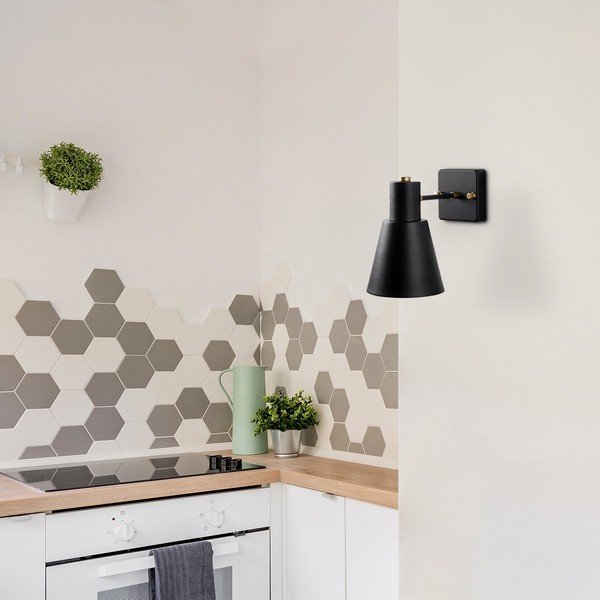 Nástenné svietidlo v čiernej a zlatej farbe ø 14 cm Funnel – Opviq lights-image-2