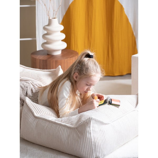 Krémový menčestrový detský sedací vak Square – Wigiwama-image-1