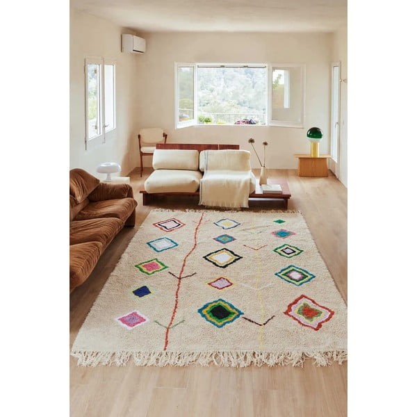 Krémový prateľný ručne tkaný bavlnený koberec 170x240 cm Kaarol – Lorena Canals-image-1