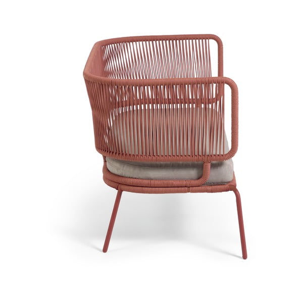 Záhradná pohovka v terakotovej farbe s oceľovou konštrukciou Kave Home Nadin-image-3