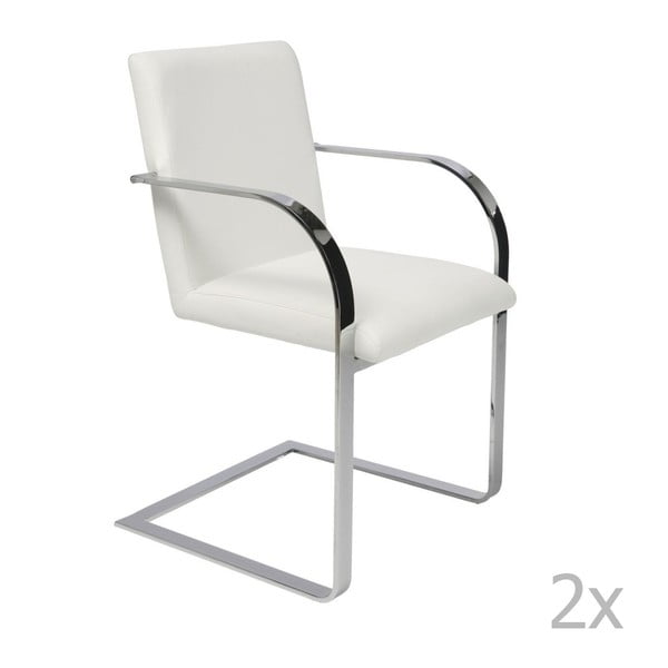 Sada 2 bielych stoličiek Kare Design Candodo