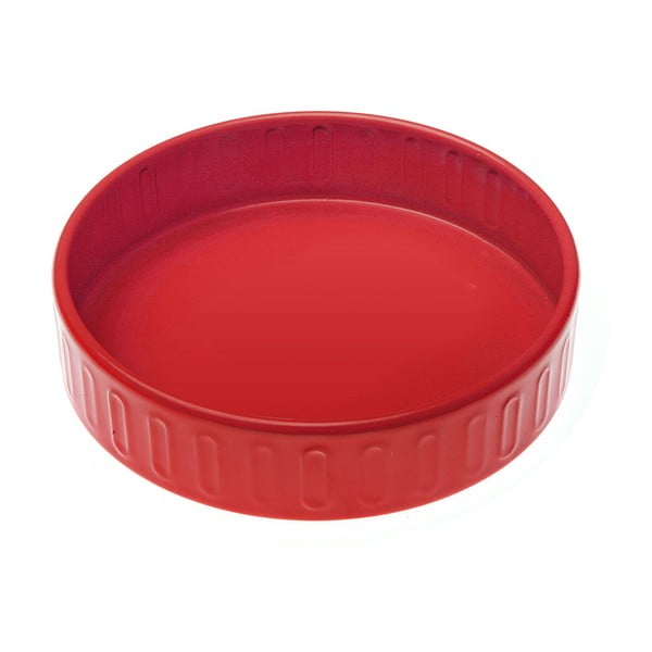 Červená keramická okrúhla nádobka na mydlo Versa Jablonera