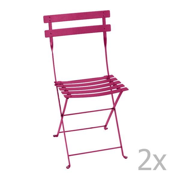 Sada 2 ružových skladacích stoličiek Fermob Bistro