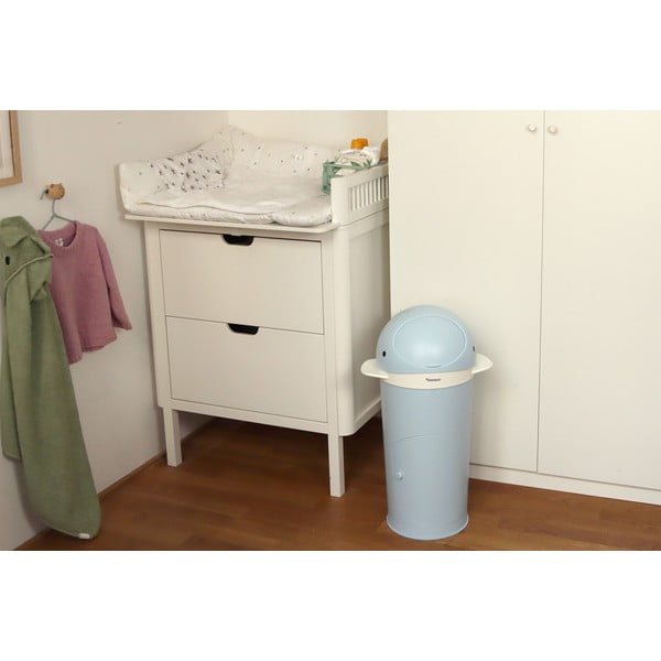 Svetlomodrý plastový odpadkový kôš na plienky 25 l Whale – Kindsgut-image-1