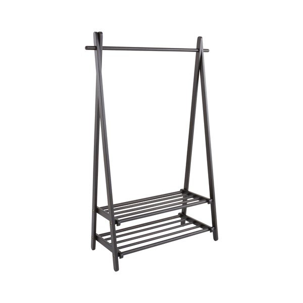 Čierny stojan na oblečenie z borovicového dreva 100x150x41 cm Cole – Jotex-image-2