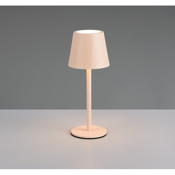 Krémovobiela LED stolová lampa s kovovým tienidlom (výška  21 cm) Diaz – Reality-image-1