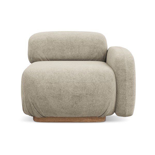 Béžový modul pohovky z textílie buklé (pravý roh) Ailani – Makamii