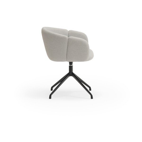 Svetlosivé čalúnené jedálenské kreslo s podrúčkami Add – Teulat-image-2