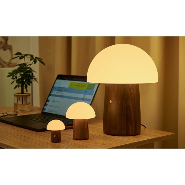 Biela/v tmavoprírodnej farbe LED stolná lampa (výška 7 cm) Alice Mushroom – Gingko-image-1