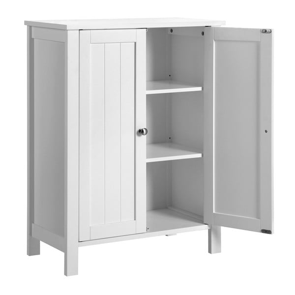 Biela kúpeľňová skrinka s dvierkami Songmics, šírka 60 cm-image-4