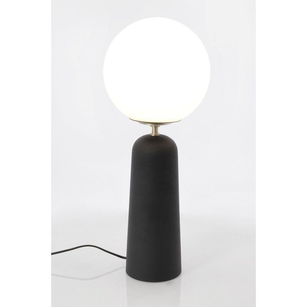 Čierna kovová stolová lampa so skleneným tienidlom (výška  51 cm) Delphine – Bizzotto-image-1