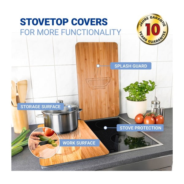 Súprava 2 sklenených krytov na sporák Wenko Lunch, 52 x 30 cm-image-3