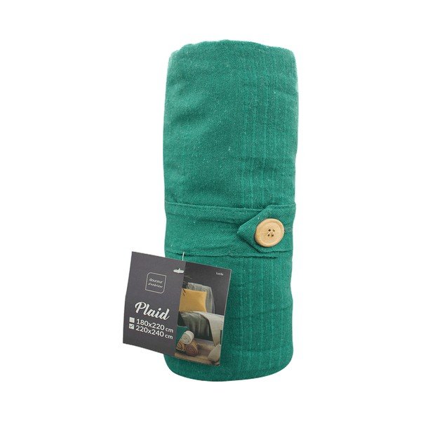 Zelenomodrý pléd 220x240 cm Lucile – douceur d'intérieur-image-3