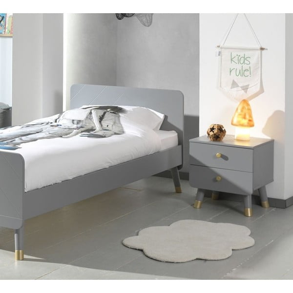 Sivý detský nočný stolík z borovicového dreva Vipack Billy-image-1