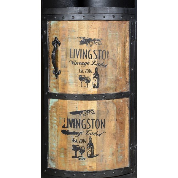 Čierna kovová vinotéka na 9 fliaš, 60x115 cm Luni – Interia Home & Living-image-1