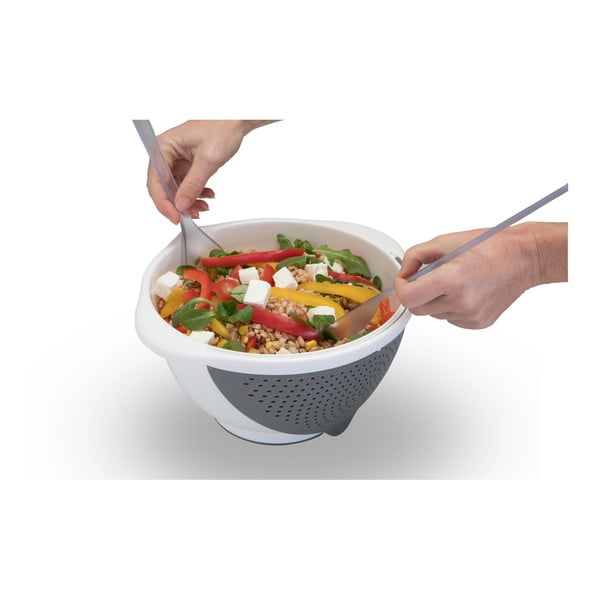 Biela miska s cedidlom 2v1 Metaltex, Ø 28 cm-image-2