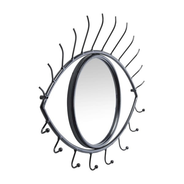 Kovový nástenný vešiak so zrkadlom Kare Design Leaf Eye Mirror, šírka 41 cm