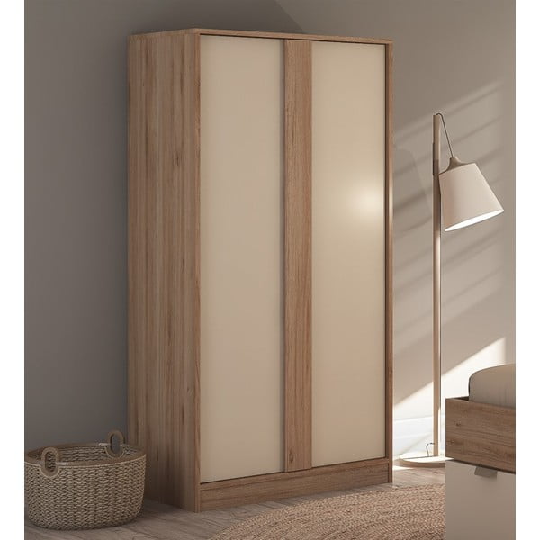 Šatníková skriňa v dekore duba v krémovo-prírodnej farbe 90x180x53 cm Dennis – Marckeric-image-2