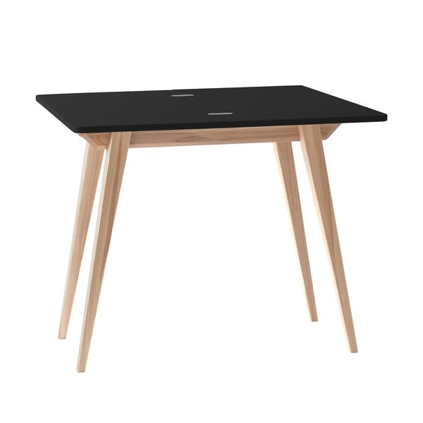 Rozkladací jedálenský stôl s prídavnou doskou s čiernou doskou 90x45 cm Envelope – Ragaba-image-3