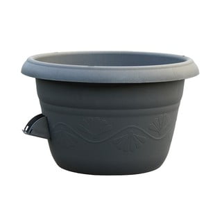 Antracitovosivý samozavlažovací kvetináč Plastia Siesta, ø 35 cm