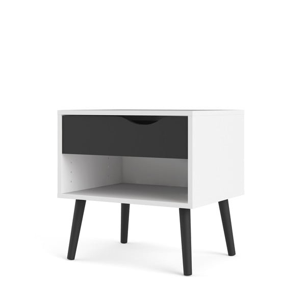 Čierno-biely nočný stolík Tvilum Oslo-image-3