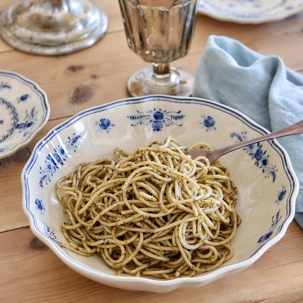 Modrý/béžový servírovací kameninový tanier ø 23 cm Vila – Costa Nova-image-1