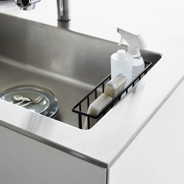 Čierny kovový stojan na umývacie prostriedky bez vŕtania Film Hook – YAMAZAKI-image-3