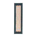 Ručne tkaný vlnený behúň v prírodnej farbe/zelenomodrý 60x230 cm Apex Border Wool – Flair Rugs